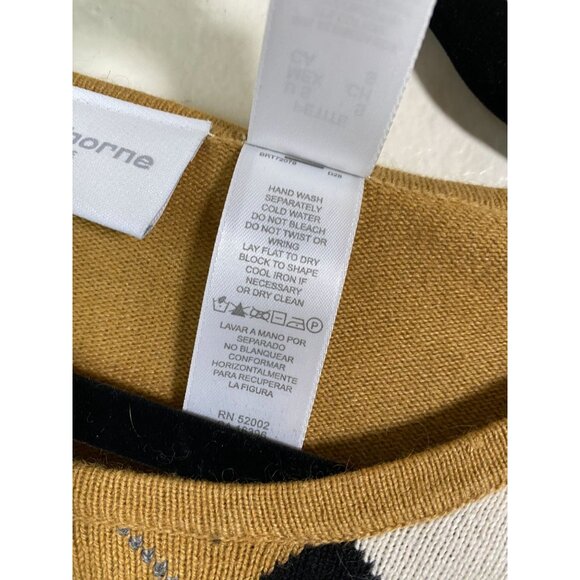 Liz Claiborne Argyle Cardigan Sweater Size Small Petite Cotton Silk Angora Blend - Picture 6 of 12